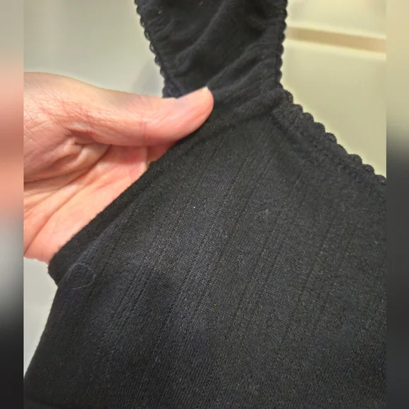 3/$20 AEROPOSTALE Black Sweetheart Pointelle Fit & Flare Mini Dress, xsmall - Picture 3 of 9